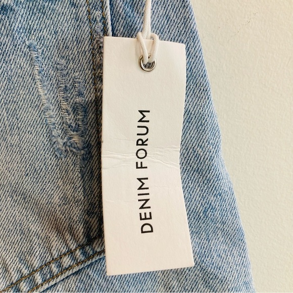 DENIM FORUM Sz 27 The Yoko Light Wash Distressed Denim  Jeans Shorts by Aritzia - Picture 8 of 16